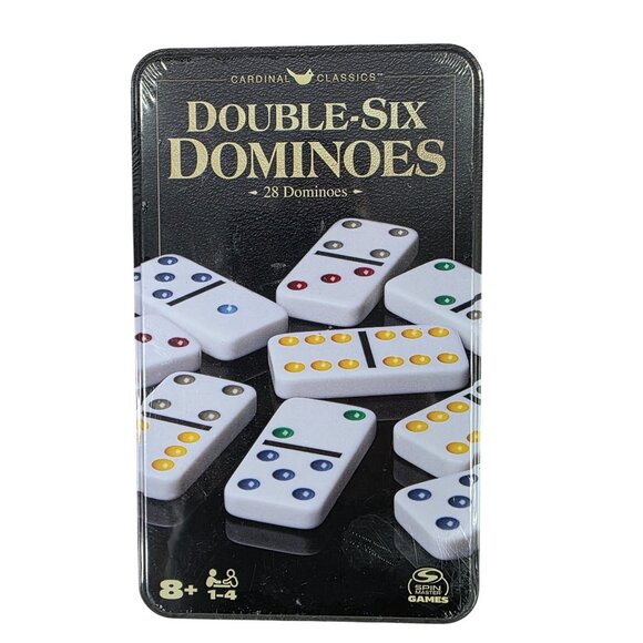 Cardinal Classics Double-Six Dominos Game 28 Tiles & Metal Box Age 8+ 1-4 Player - Picture 1 of 2